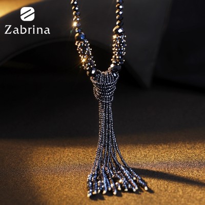 Long tassels sweater chain joker adorn article crystal adornment necklace qiu dong female south Korean temperament sweater accessories pendant
