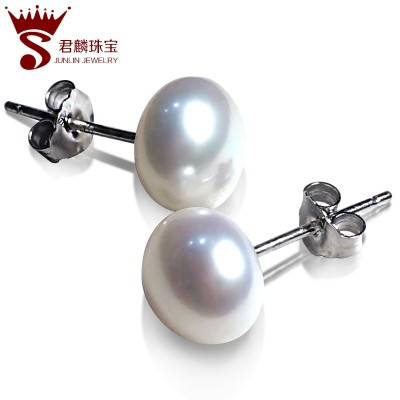Freshwater pearl earrings S925 silver day female fashion, Japan and South Korea but earrings earrings silver ornament gift