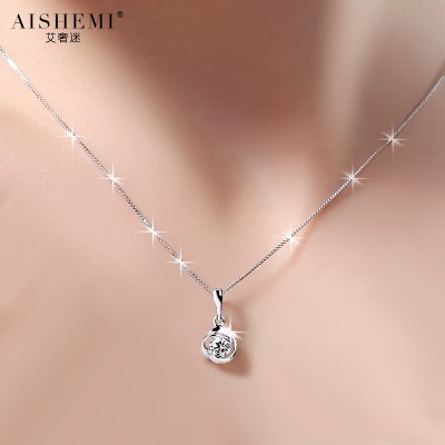 Chain is contracted, South Korea pendant necklace female clavicle clovers students silver accessories valentine's day present for his girlfriend