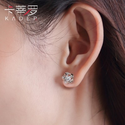 Zirconium S925 silver ornament with swarovski earrings female, Japan and South Korea a clover earrings valentine's day present for his girlfriend