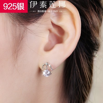 Italina 925 silver earrings Female temperament of han edition earrings jewelry earring valentine's day gift