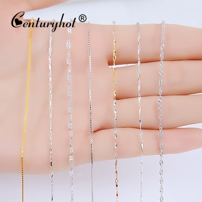 S925 Silver Necklace female South Korea wind box chain chain chain length of clavicle jadoku contracted with the chain chain all-match accessories