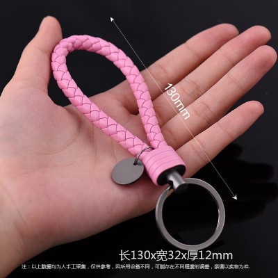 Creative hand woven leather LANYARD KEYCHAIN ms.man car waist hanging key chain key ring metal tungsten gift