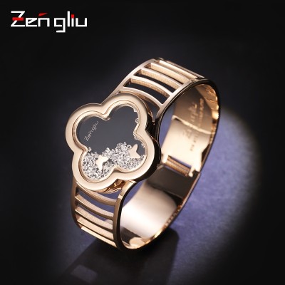 ZENGLIU 18K Rose Gold Plated lucky bracelet jewelry on the Korean version of female fashion opening titanium bracelet