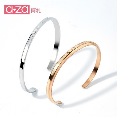 Aza titanium bracelet female rose gold Korean students all-match bestie simple opening bracelet Jewelry Taiyuan