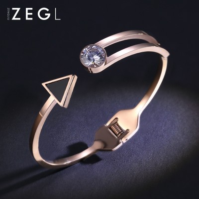 ZENGLIU on the Korean minimalist opening rose gold plated bracelet bracelet female personality jewelry fashion trendsetter