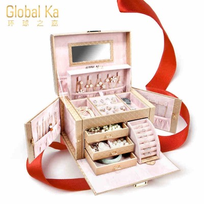 Jewelry box jewelry box jewelry European Princess Korean makeup wedding gift cassette lock