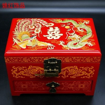 Phoenix lacquer wooden jewelry box jewelry box classic wedding gift box