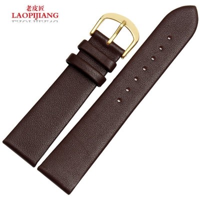 Leather leather strap for CK, plain, slim, 14|16|18|19|20mm men and women