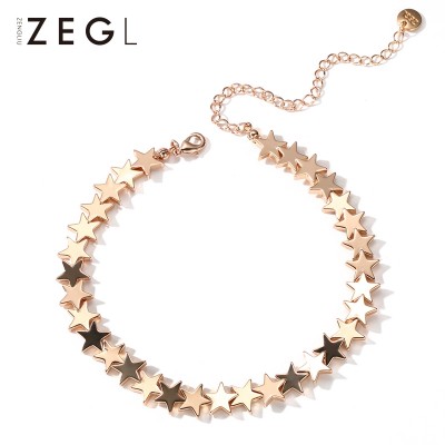South Korea female short chain necklace neck collar collar clothes and accessories all-match rose gold plated necklace accessories