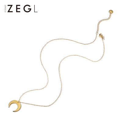 ZENGLIU Europe chain necklace female short chain accessories clavicle Moon Pendant Necklace Jewelry simple neck