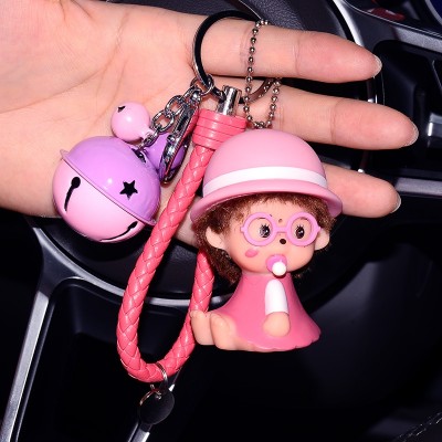 Lovely creative Kiki key chain Korean couple Keychain men female car key ring hanging bag