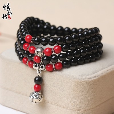 Light Obsidian BRACELET MULTI ring 108 beads bracelets Amethyst crystal jewelry gifts of men and women in Japan and South Korea