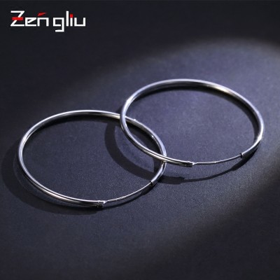 925 silver ear ring size of the female , South Korea's temperament stud earrings contracted atmosphere circle circle earrings earrings