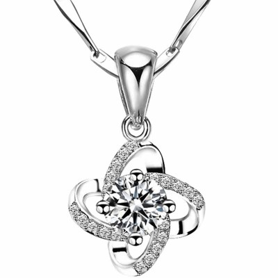 Zirconium with swarovski necklace female 925 silver collar bone contracted clovers South Korea's valentine's day present for his girlfriend
