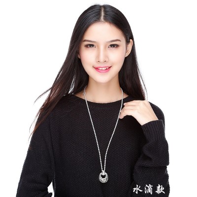 Fashion 999 Silver drops Zuyin sweater chain long necklace beads hanging all-match female