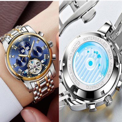 Aesop brand watch male mechanical watch strip automatic mechanical watch luminous men hollow out golden waterproof watch