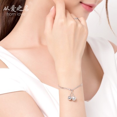925 silver bracelet, sterling silver bell bracelet, Korean version, simple student bracelet, girlfriend gift