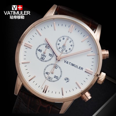 Vatimuler Watch men really belt waterproof quartz watch business fashion leisure men's watch luminous calendar