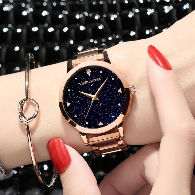 The emperor Vinci ms bright sky watches han edition fashion female female table steel strip waterproof quartz watch