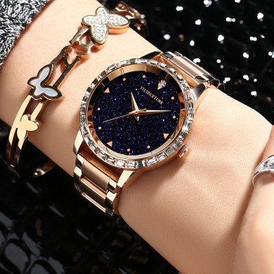 The emperor Vinci ms bright sky watches han edition fashion female female table steel strip waterproof quartz watch