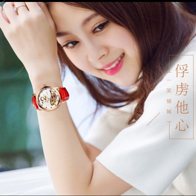 Ailang authentic watches automatic mechanical watch fashion female table hollow out really belt luminous waterproof wrist watch