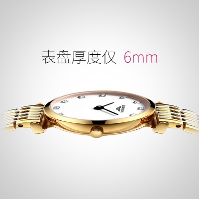 Crown jean waterproof watch female ultra-thin men's watch fashion lovers watch men stainless steel with quartz female table