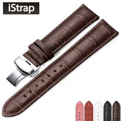Istrap imported leather band Genuine leather strap Men hook strap female applicable longines tissot