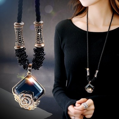 Dumpling bud sweater necklace South Korea female long qiu dong joker contracted atmosphere accessories pendant hang ornaments restoring ancient ways