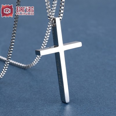 Men's titanium steel cross necklace Japan and South Korea version of pendant with a pair of fashionable couples sweater chain