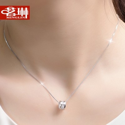 Swarovski inlay zircon necklace female 925 silver collar bone pendants valentine's day present for his girlfriend