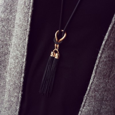 Mu mu decoration necklace female South Korea Europe and deserve to act the role of long day contracted sweater chain tassel joker qiu dong