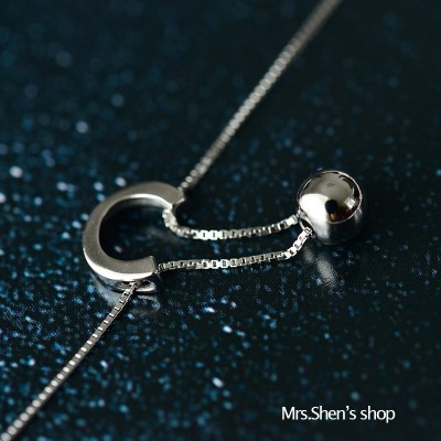 Mrs Shen han edition fashion 925 silver planet Saturn universe temperament contracted joker chain necklace pendant female collarbone