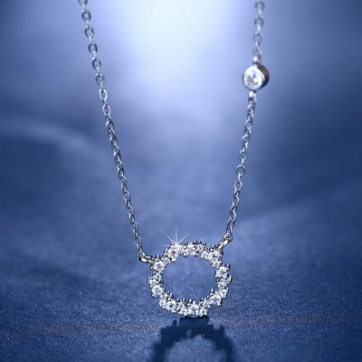 925 silver necklace female collarbone chain blue sea contracted temperament act the role ofing is tasted han edition Christmas gift