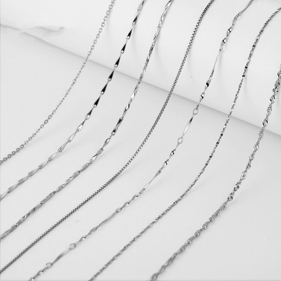 Silver necklace female without pendant contracted collarbone chain necklace, 925 silver chain necklace jewelry, Japan and South Korea version of naked chain