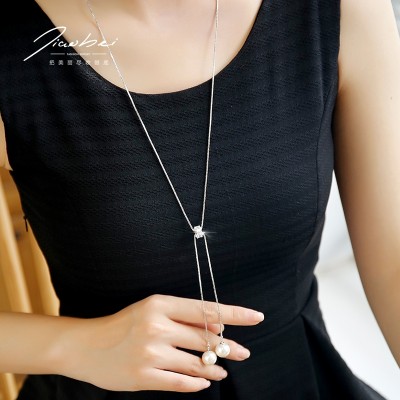 Dumpling bud sweater chain South Korea female long joker hang winter fashion atmosphere deserve to act the role of pearl small perfume necklace