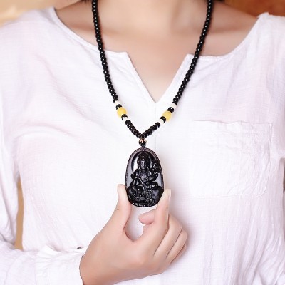 Medallion obsidian life this Buddha pendant Buddha great day men and women zodiac samantabhadra bodhisattva natural guardian spirit