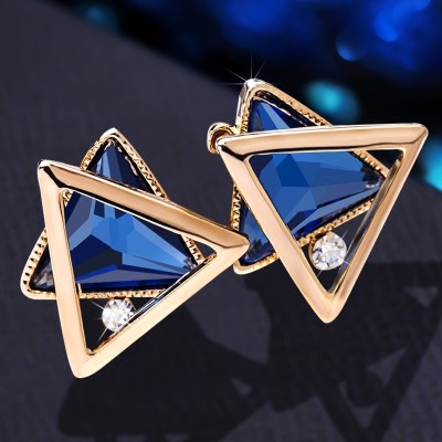 925 silver earrings crystal temperament Female earrings South Korea contracted earrings deserve to act the role ofing is tasted sweet anti allergy