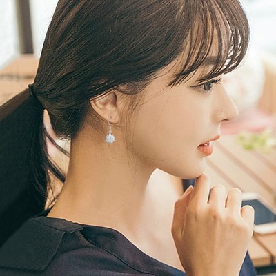 S925 pure silver earrings female temperament han edition fashion earrings Sweet huai joker earrings, Japan and South Korea lovely earrings