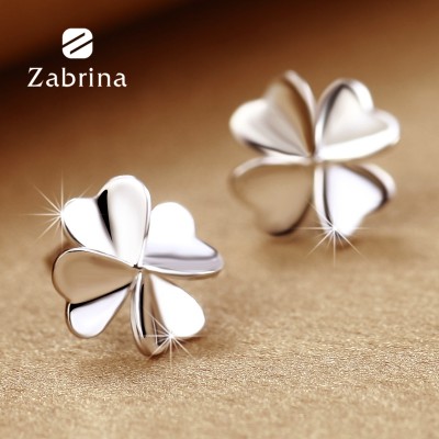 925 tremella nail female temperament clovers earrings fashion simple personality, Japan and South Korea in the Korean version of earring