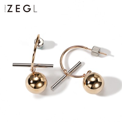Europe and the United States circle geometry earrings Female temperament of South Korea long semicircle eardrop ear ring minimalist personality earrings