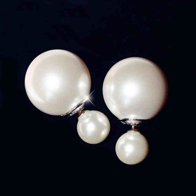 925 silver double pearl shell pearl earrings female temperament earrings earrings Korea allergy with certificate