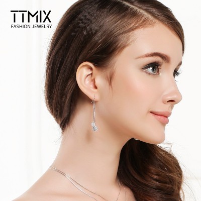 Ttmix cherry tassel earrings long South Korea 925 silver earrings female temperament joker allergy free silver pendant jewelry