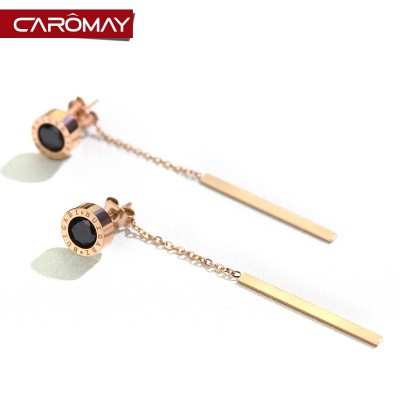 Lome jewelry Titanium steel rose gold earrings eardrop female European and American valentine's day present for his girlfriend earrings earrings