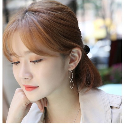 Fashion temperament South Korea contracted restoring ancient ways of long spiral ear wire earrings female personality special nail earring