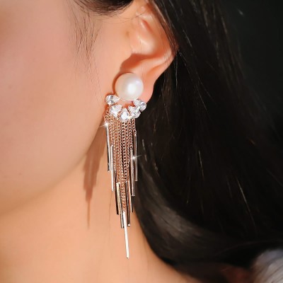 Tassel earrings long joker Korea temperament decorations woman without ear pierced ear clip sexy in Europe and the tide earrings