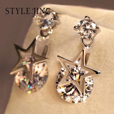 Static style earring Female earrings Korean fashion zircon earrings temperament hipster joker eardrop allergy