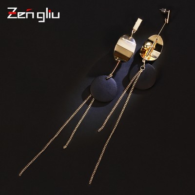 Sexy nightclub earrings South Korea female long eardrop temperament joker pendant earrings circle fringe line ears