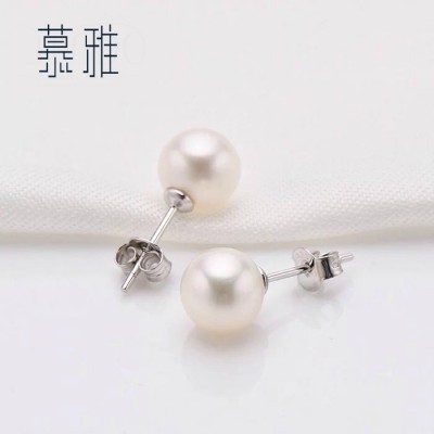 Longed for, 925 silver and natural pearl earrings female contracted fashion temperament joker classical optimal product utilizes Korea earrings
