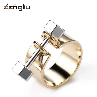 South Korea exaggerated decorative ring female color gold plated personality ring ring jewelry hipster offered couples